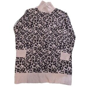 Women's LOFT Snow Leopard  Wool Blend Pullover Women's Sweater Size L